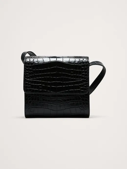 Crocodile Embossed Leather Crossbody Bag sold by Banana Republic