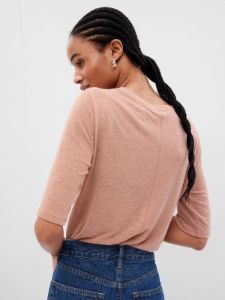 Linen-Blend Henley T-Shirt sold by GAP