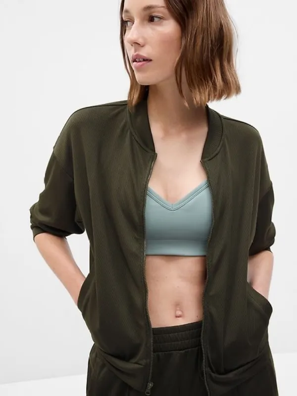 GapFit Mesh Bomber Jacket sold by GAP