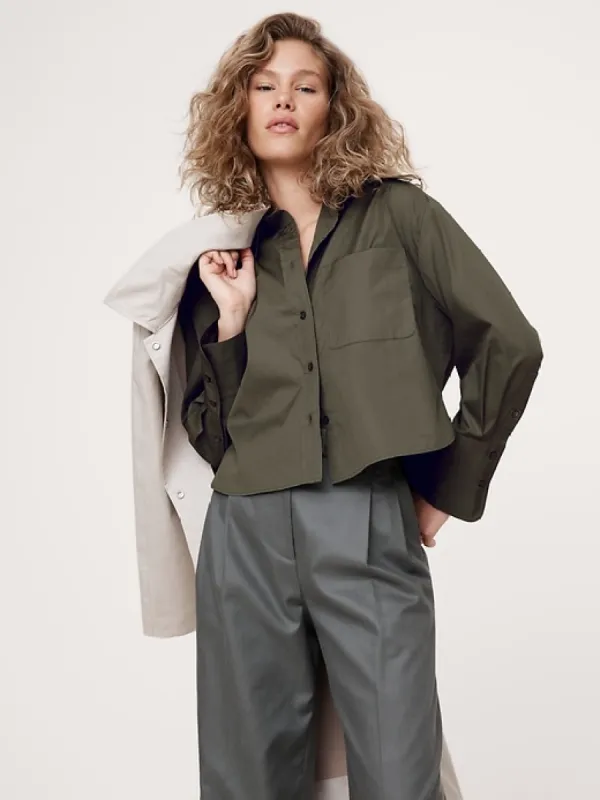 The Boxy Crop Shirt sold by Banana Republic