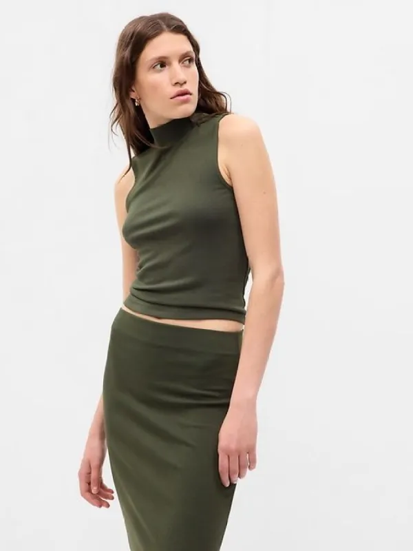 Modern Mockneck Tank Top sold by GAP