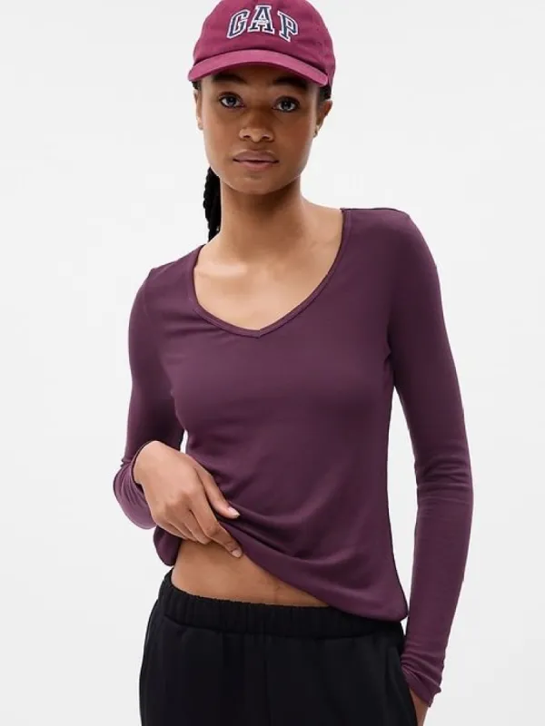 GapFit Mini Rib V-Neck T-Shirt sold by GAP