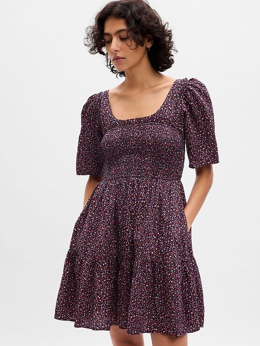 Puff Sleeve Smocked Mini Dress sold by GAP
