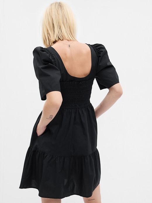 Puff Sleeve Smocked Mini Dress sold by GAP product image thumbnail 3