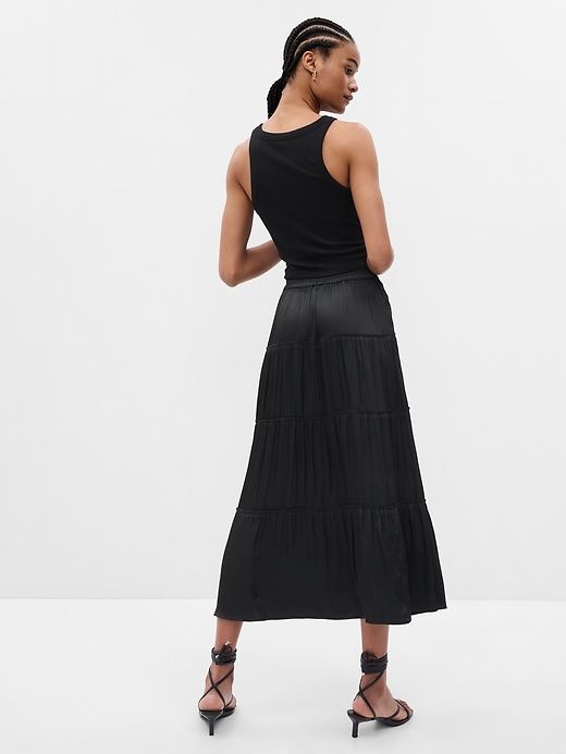 Satin Tiered Maxi Skirt sold by GAP product image thumbnail 2