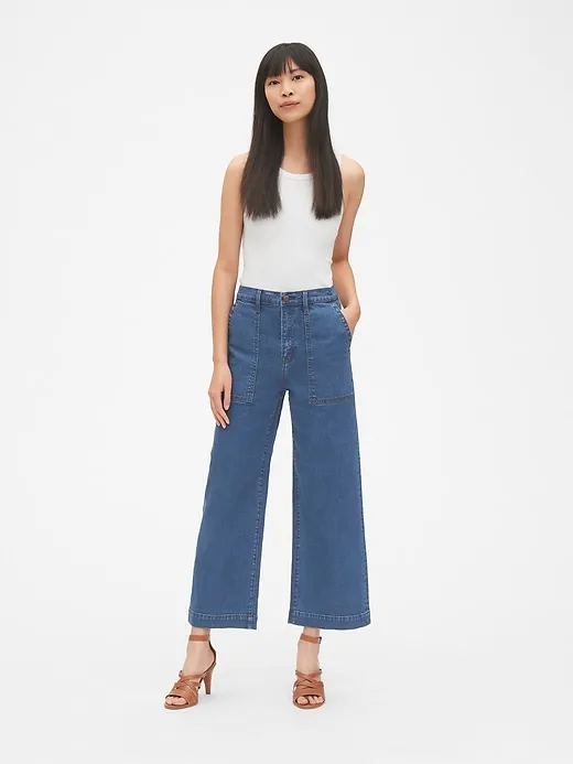 High Rise Utility Wide-Leg Crop Jeans sold by GAP product image thumbnail 3