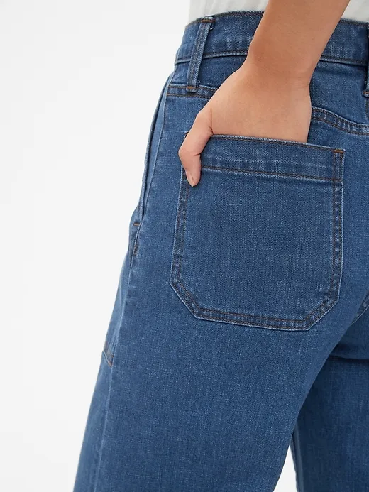 High Rise Utility Wide-Leg Crop Jeans sold by GAP product image thumbnail 4