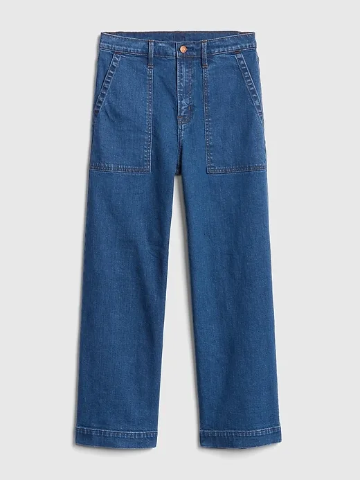 High Rise Utility Wide-Leg Crop Jeans sold by GAP product image thumbnail 5