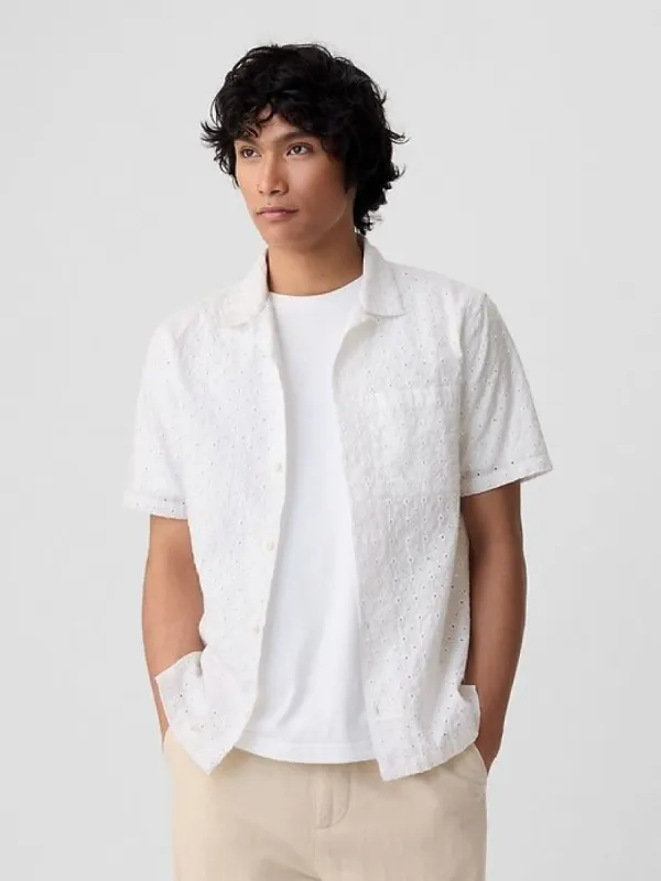 Eyelet Resort Shirt sold by GAP
