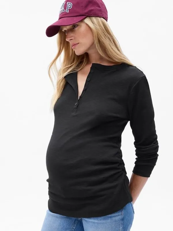 Maternity Rib Henley T-Shirt sold by GAP