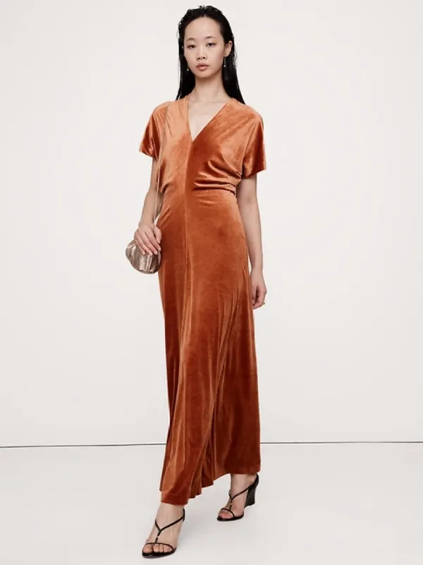 Bias-Cut Velvet Maxi Dress sold by Banana Republic