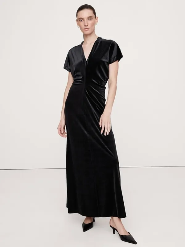 Bias-Cut Velvet Maxi Dress sold by Banana Republic