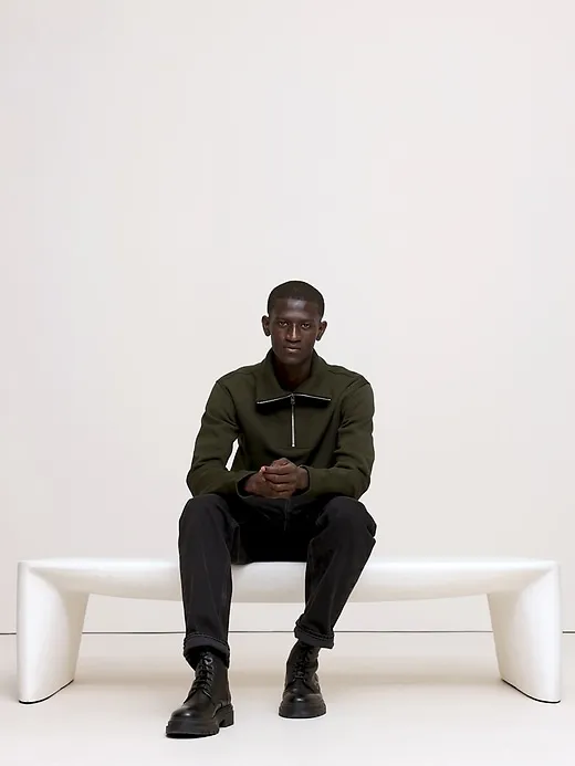 Brushed Fleece Half-Zip Sweatshirt sold by Banana Republic product image thumbnail 5