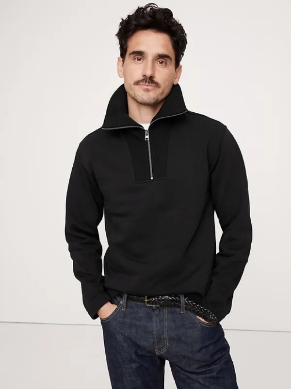 Brushed Fleece Half-Zip Sweatshirt sold by Banana Republic