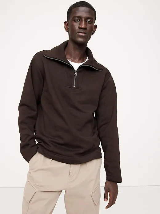 Brushed Fleece Half-Zip Sweatshirt sold by Banana Republic