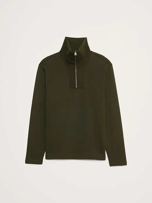 Brushed Fleece Half-Zip Sweatshirt sold by Banana Republic product image thumbnail 4