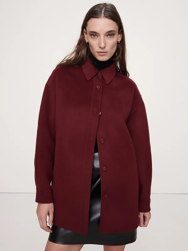 Splittable Wool-Blend Shirt Jacket sold by Banana Republic