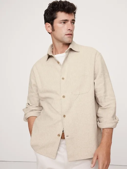 Relaxed Flannel Overshirt sold by Banana Republic product image thumbnail 3