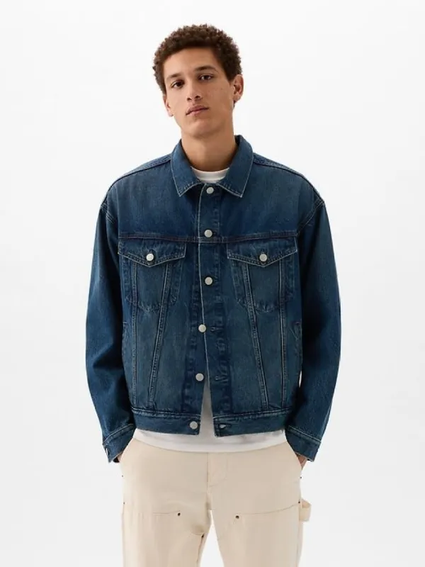 Organic Cotton Relaxed Denim Icon Jacket sold by GAP