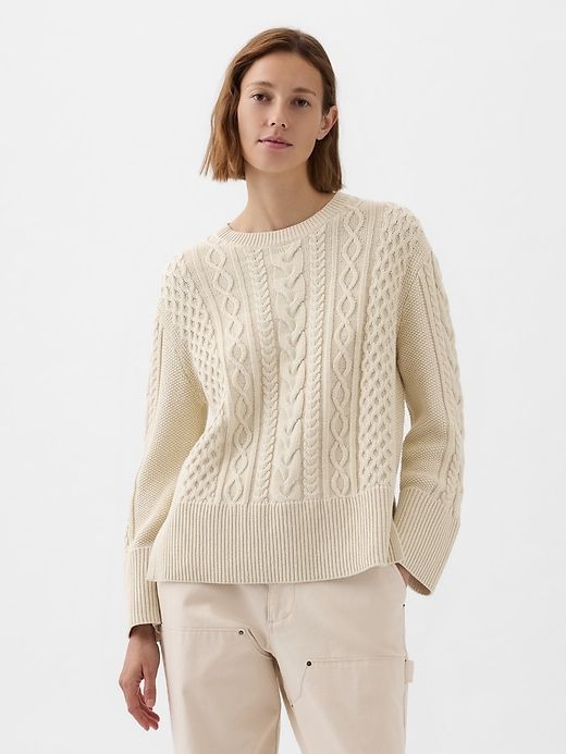 24/7 Split-Hem Cable-Knit Sweater sold by GAP