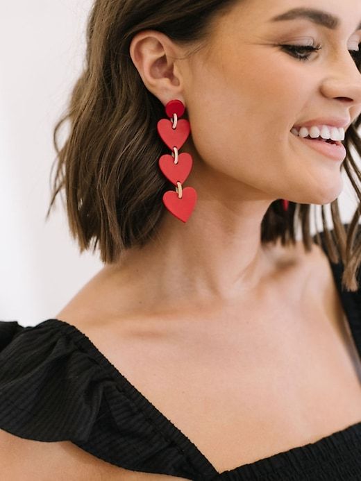 Red Drop Heart Earrings sold by GAP product image thumbnail 2