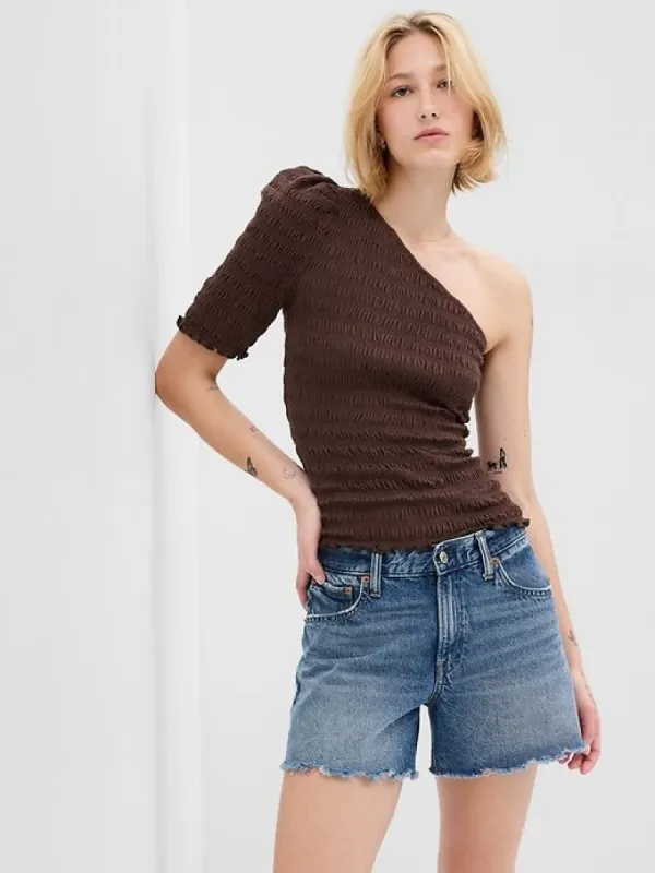 Smocked One-Shoulder Top sold by GAP