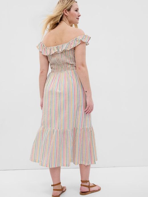 Ruffle Neck Midi Dress sold by GAP product image thumbnail 4