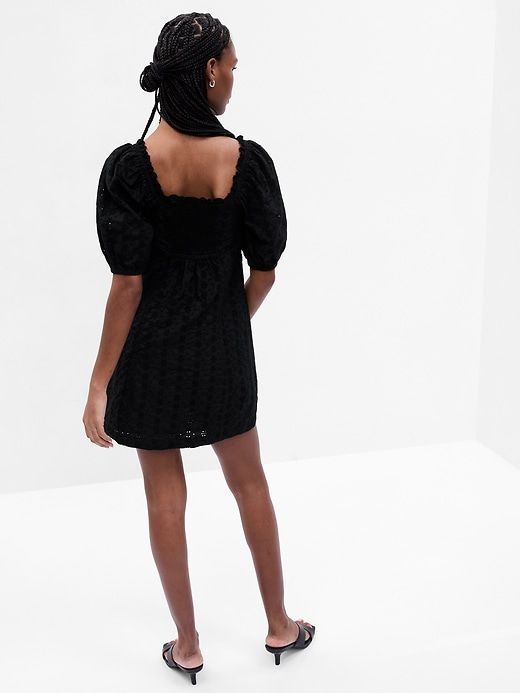 Puff Sleeve Eyelet Mini Dress sold by GAP product image thumbnail 2