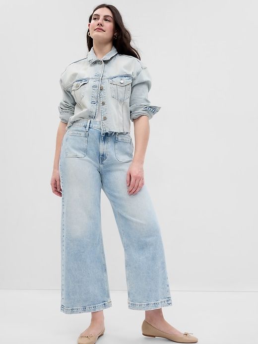 High Rise Stride Wide-Leg Ankle Jeans sold by GAP product image thumbnail 4