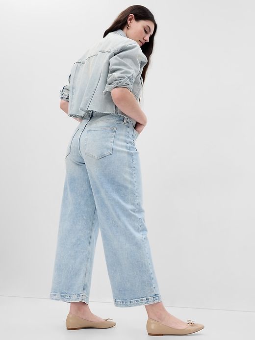 High Rise Stride Wide-Leg Ankle Jeans sold by GAP product image thumbnail 5