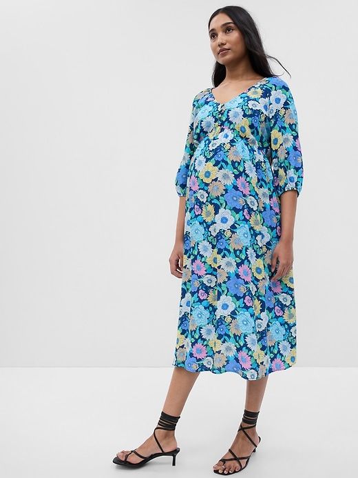 Maternity Balloon Sleeve Midi Dress sold by GAP