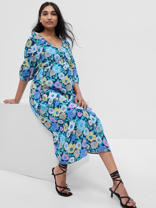 Maternity Balloon Sleeve Midi Dress sold by GAP product image thumbnail 3