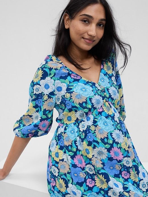 Maternity Balloon Sleeve Midi Dress sold by GAP product image thumbnail 4