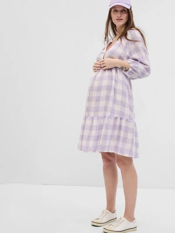 Maternity Balloon Sleeve Tiered Dress sold by GAP