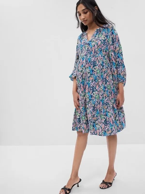 Maternity Balloon Sleeve Tiered Dress sold by GAP
