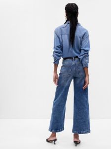 High Rise Stride Wide-Leg Ankle Jeans sold by GAP