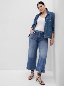 High Rise Stride Wide-Leg Ankle Jeans sold by GAP