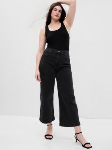 High Rise Stride Wide-Leg Ankle Jeans sold by GAP