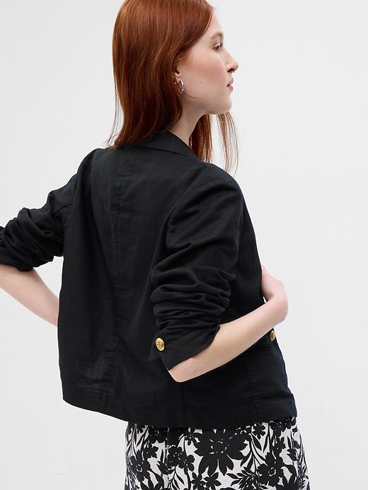 Cropped Linen-Cotton Blazer sold by GAP product image thumbnail 2