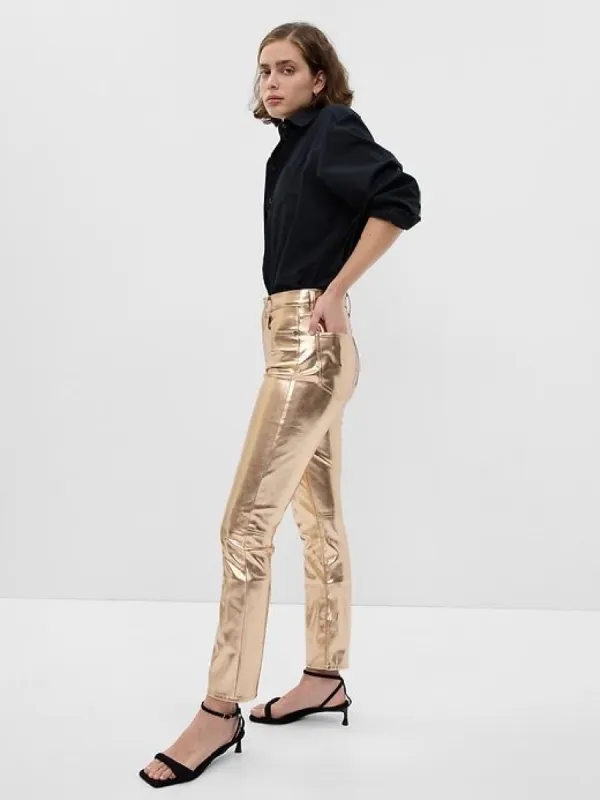 High Rise Vegan Leather Vintage Slim Jeans sold by GAP