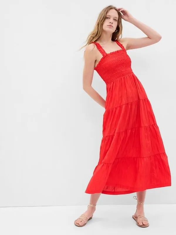 Smocked Tiered Maxi Dress sold by GAP