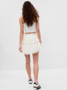Organic Cotton Ruffle Eyelet Mini Skirt sold by GAP