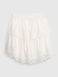 Organic Cotton Ruffle Eyelet Mini Skirt sold by GAP