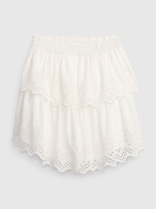 Organic Cotton Ruffle Eyelet Mini Skirt sold by GAP product image thumbnail 4