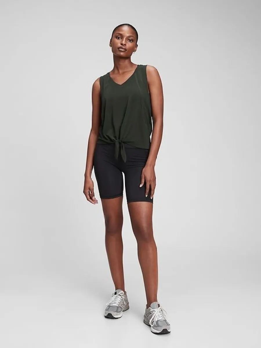 GapFit Breathe V-Neck Knot-Front Tank Top sold by GAP
