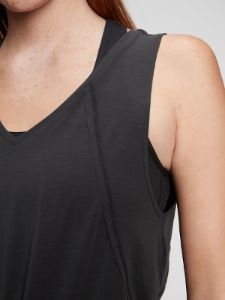 GapFit Breathe V-Neck Knot-Front Tank Top sold by GAP