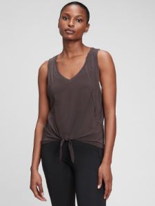 GapFit Breathe V-Neck Knot-Front Tank Top sold by GAP