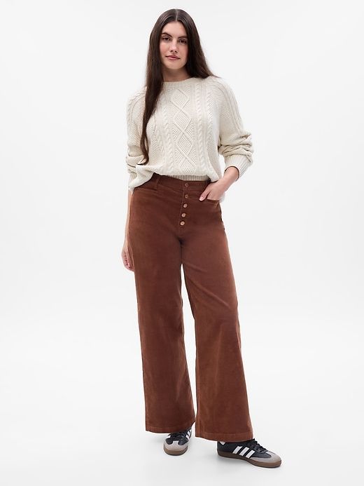 High Rise Corduroy Stride Wide-Leg Pants sold by GAP product image thumbnail 4