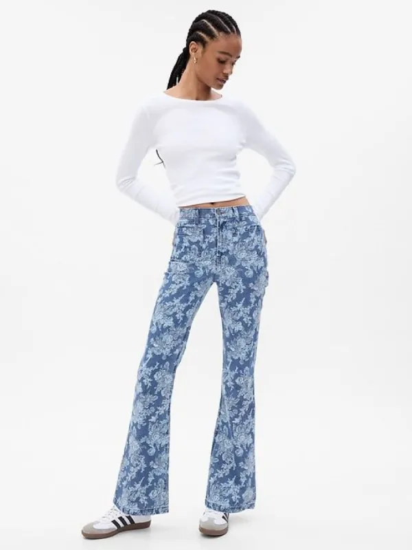 Gap × LoveShackFancy High Rise Floral ‘70s Flare Jeans sold by GAP