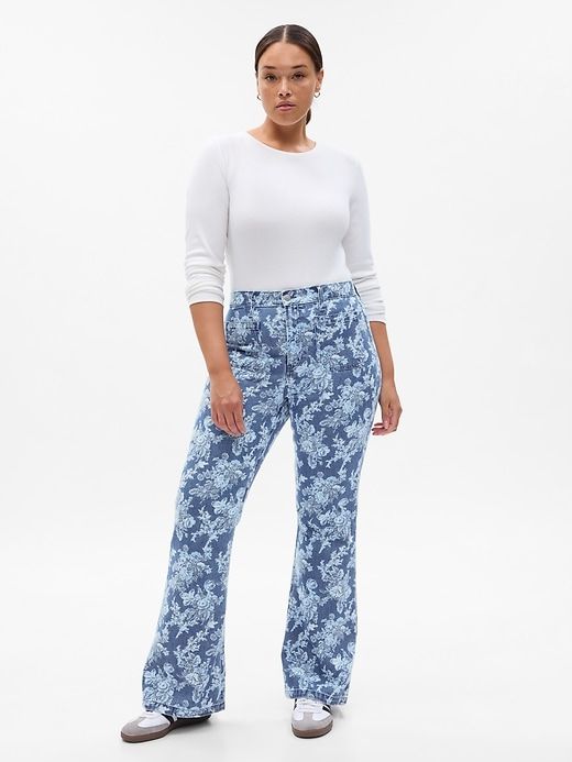 Gap × LoveShackFancy High Rise Floral ‘70s Flare Jeans sold by GAP product image thumbnail 4